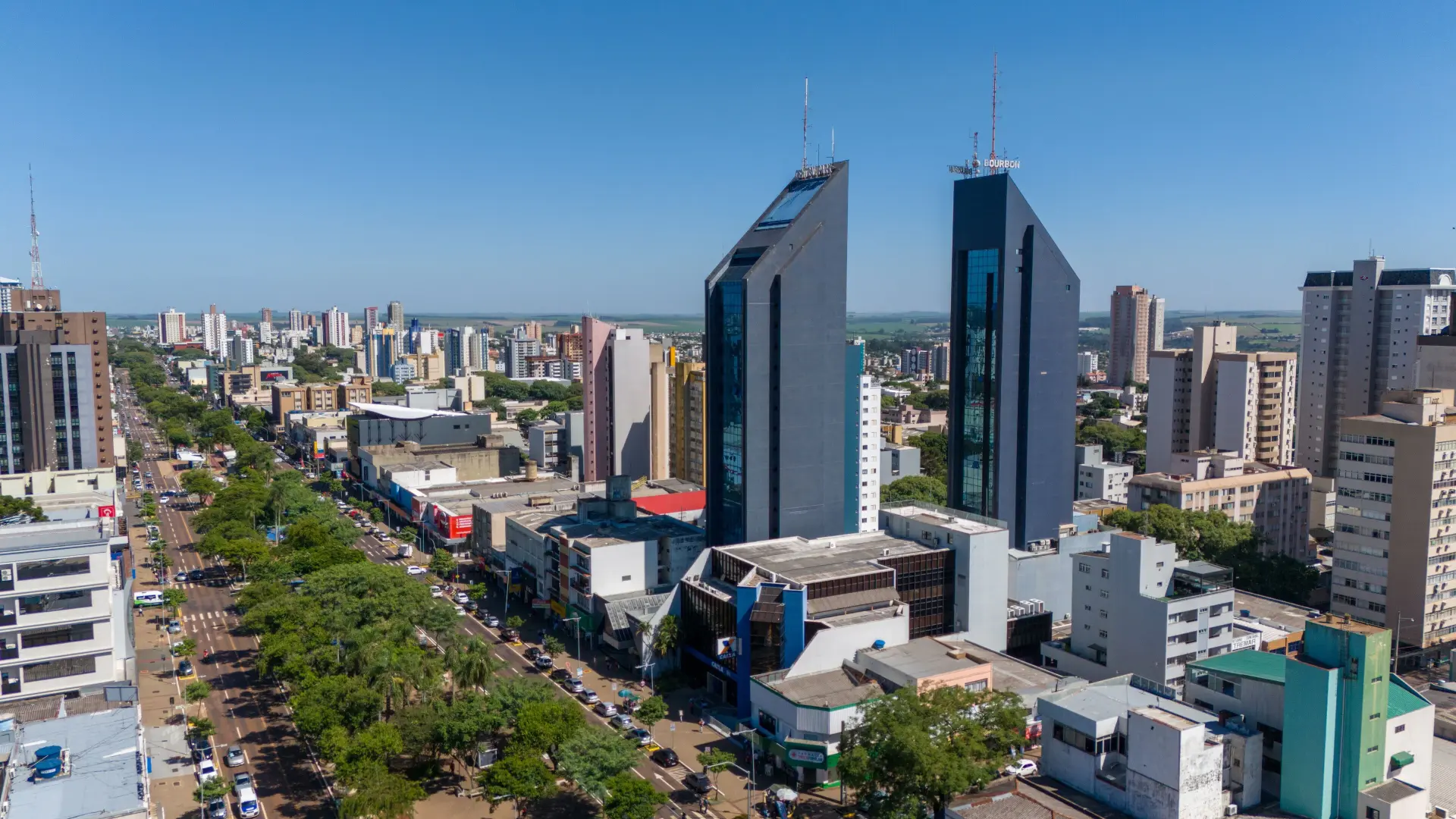 Vista aérea da cidade de Cascavel, Paraná